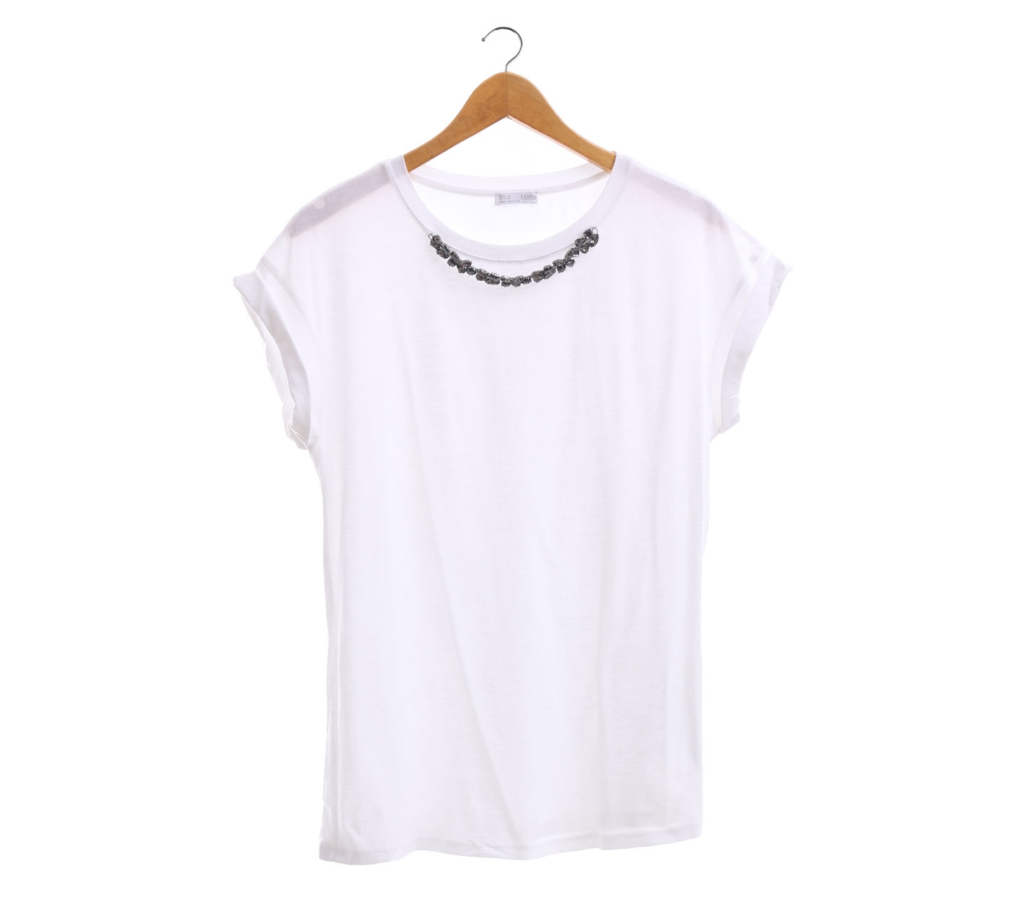 Zara White Sequin T-Shirt