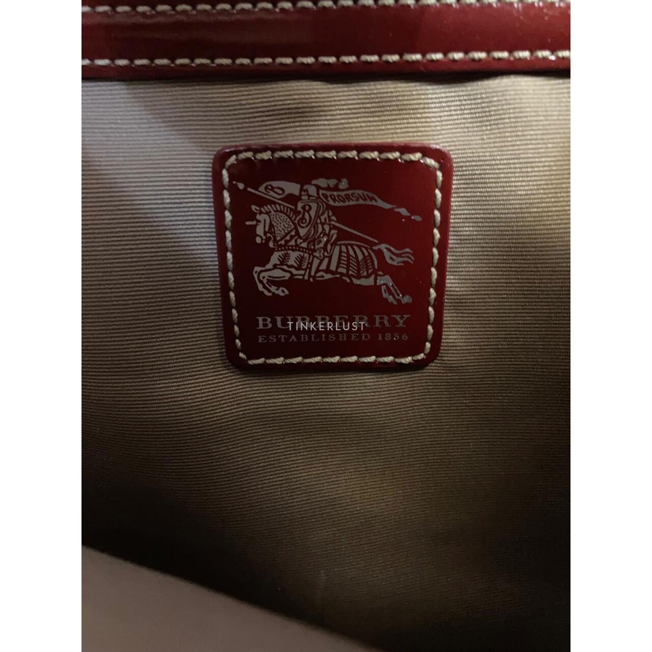 Burberry Hobo Nova Check Red Shoulder Bag 