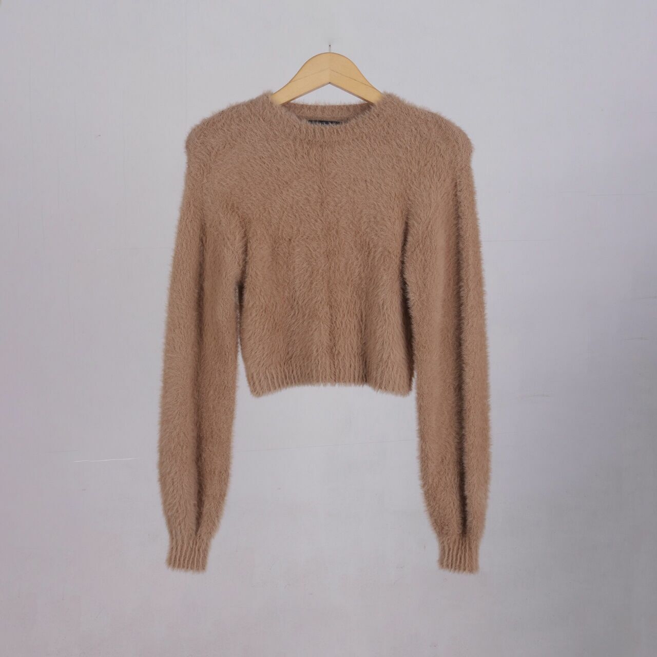 Mango Nude Fur Knit Blouse