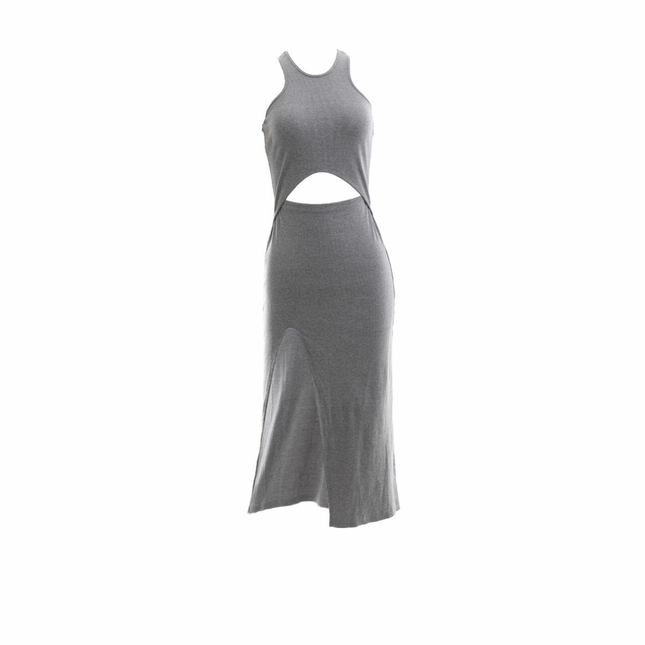 MDS Grey Slit Midi Dress