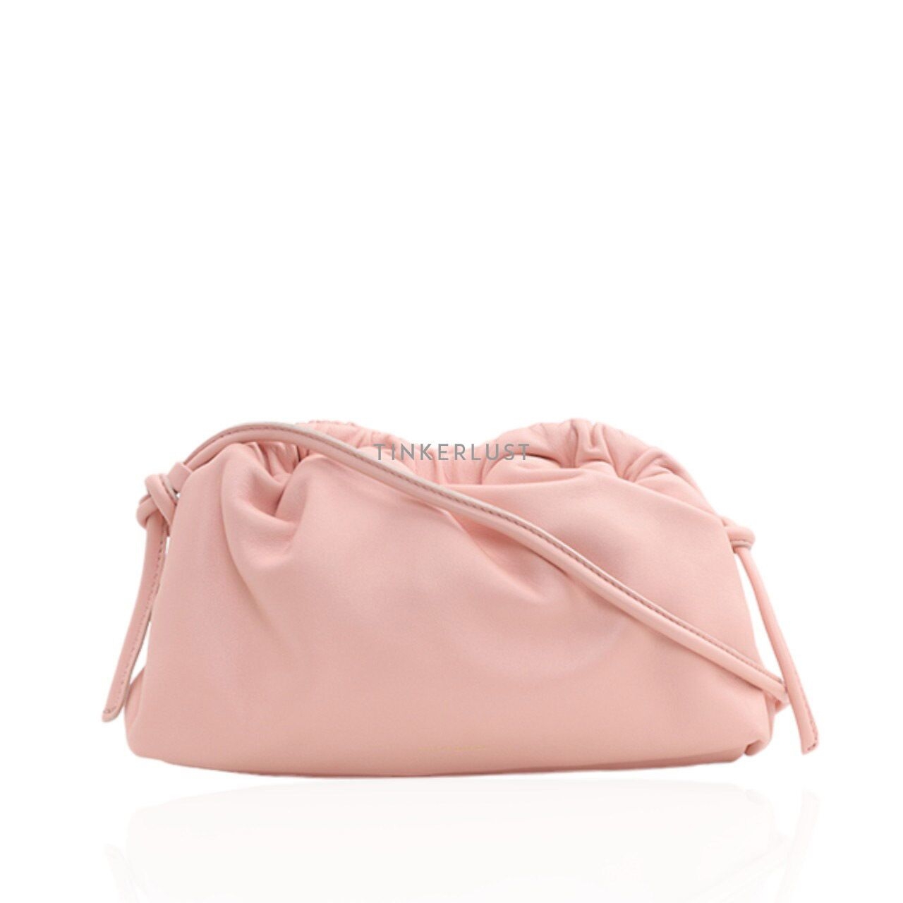 Mansur Gavriel Mini Cloud Clutch in Dahlia Supple Leather with Strap