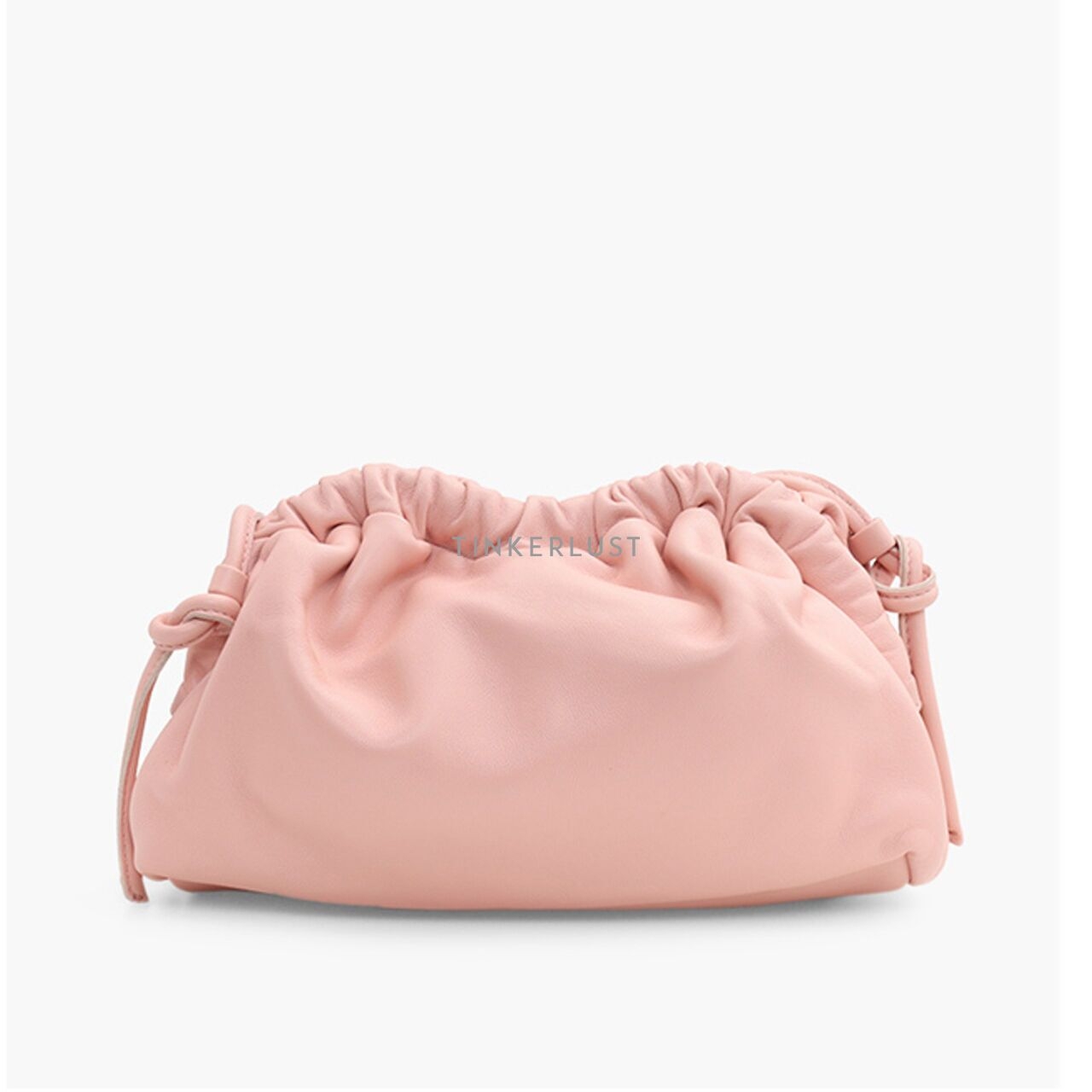 Mansur Gavriel Mini Cloud Clutch in Dahlia Supple Leather with Strap