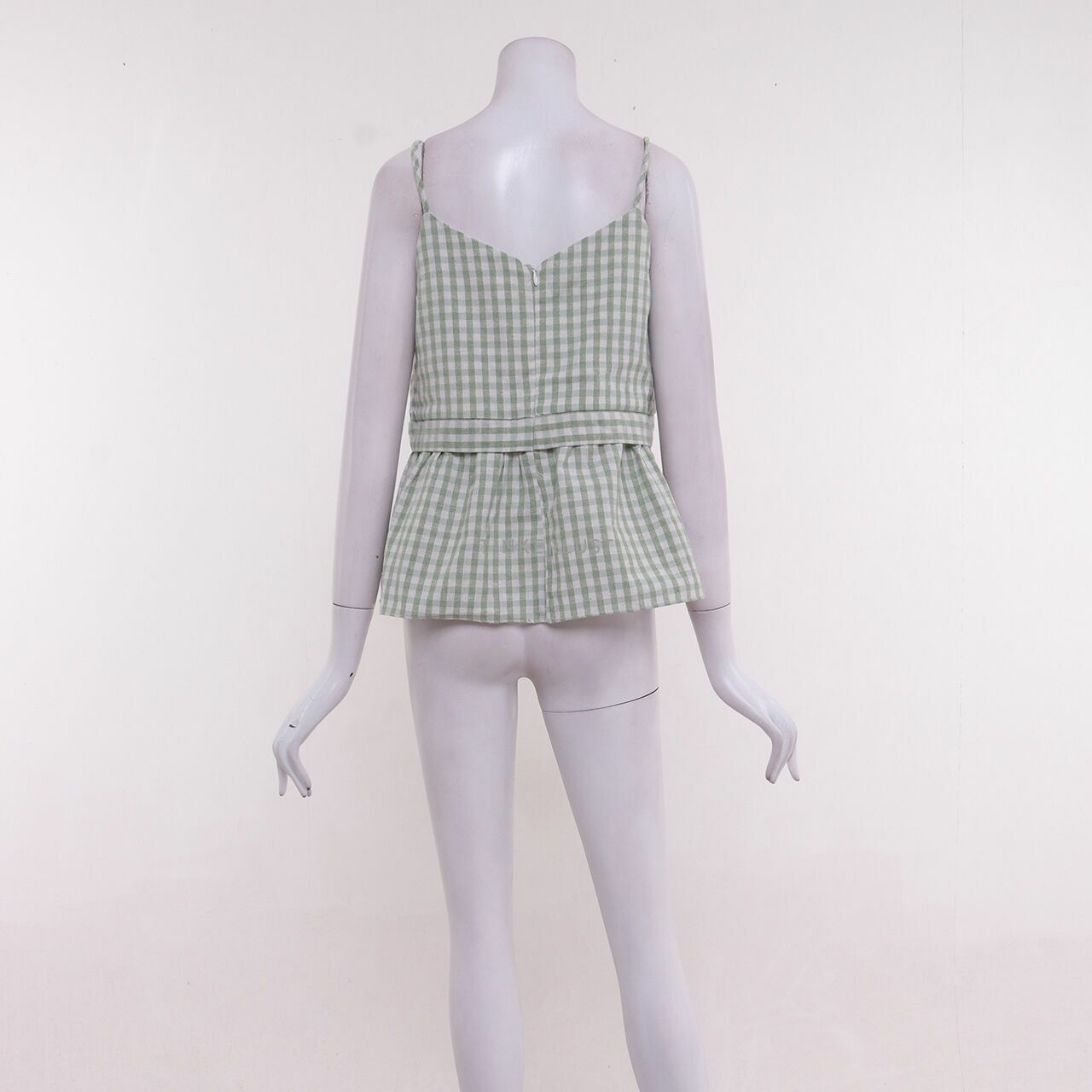 Posh The Label Green & White Gingham Sleeveless