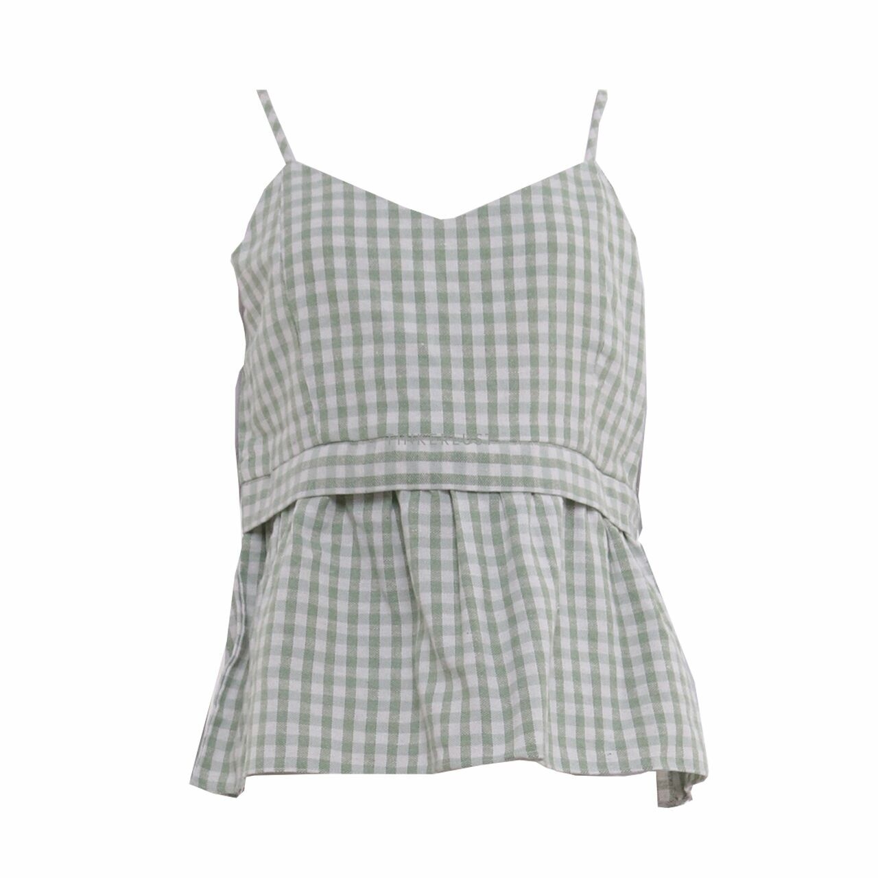 Posh The Label Green & White Gingham Sleeveless