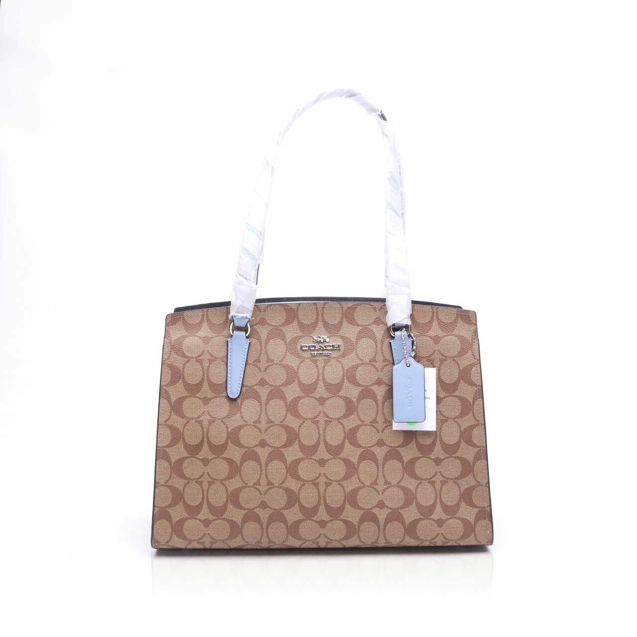 Coach (C4075) SIG TATUM CRA SV/Khaki/Marble Blue Satchel