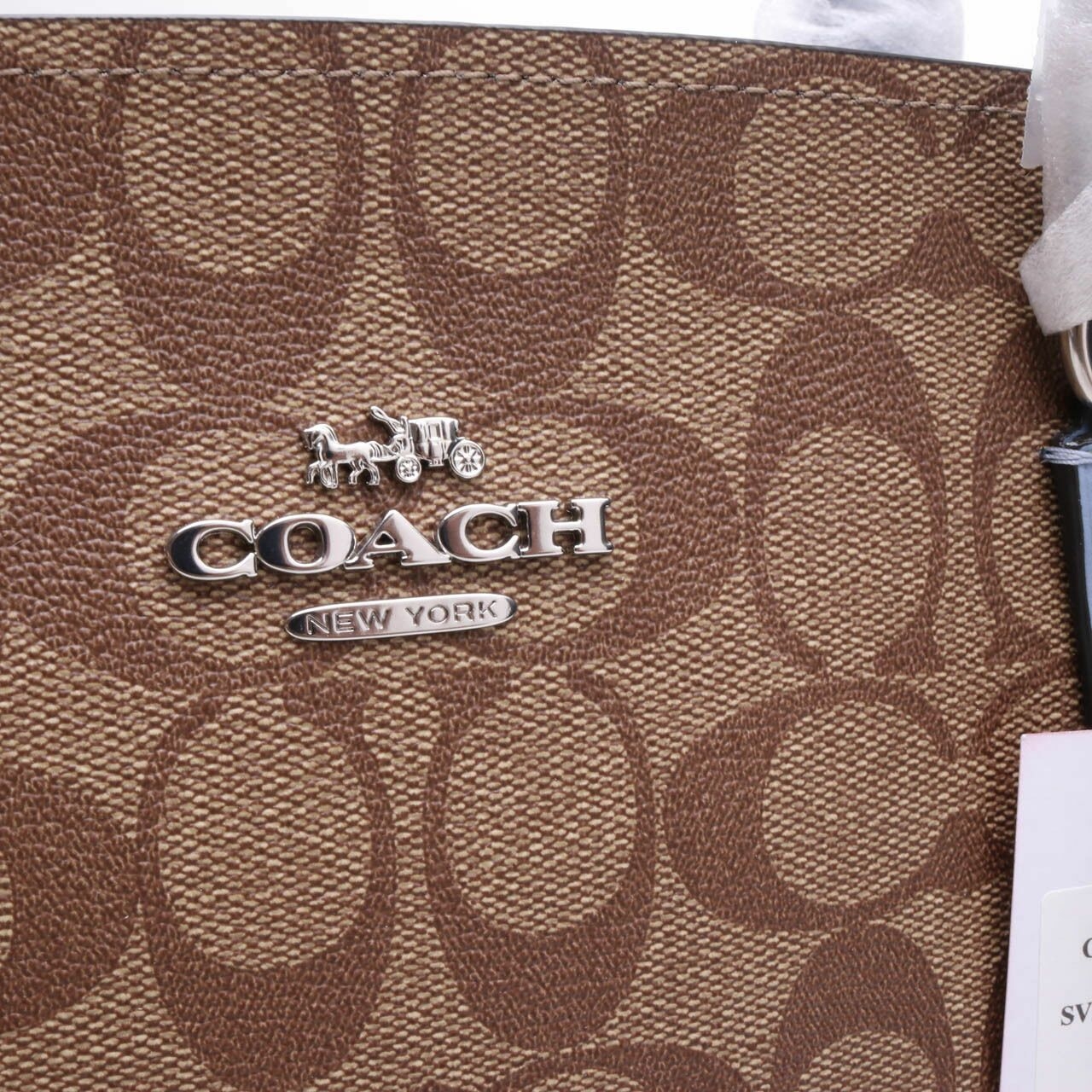 Coach (C4075) SIG TATUM CRA SV/Khaki/Marble Blue Satchel