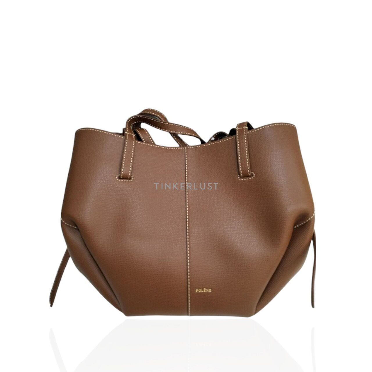 Polene Cyme Mini Cognac Shoulder Bag