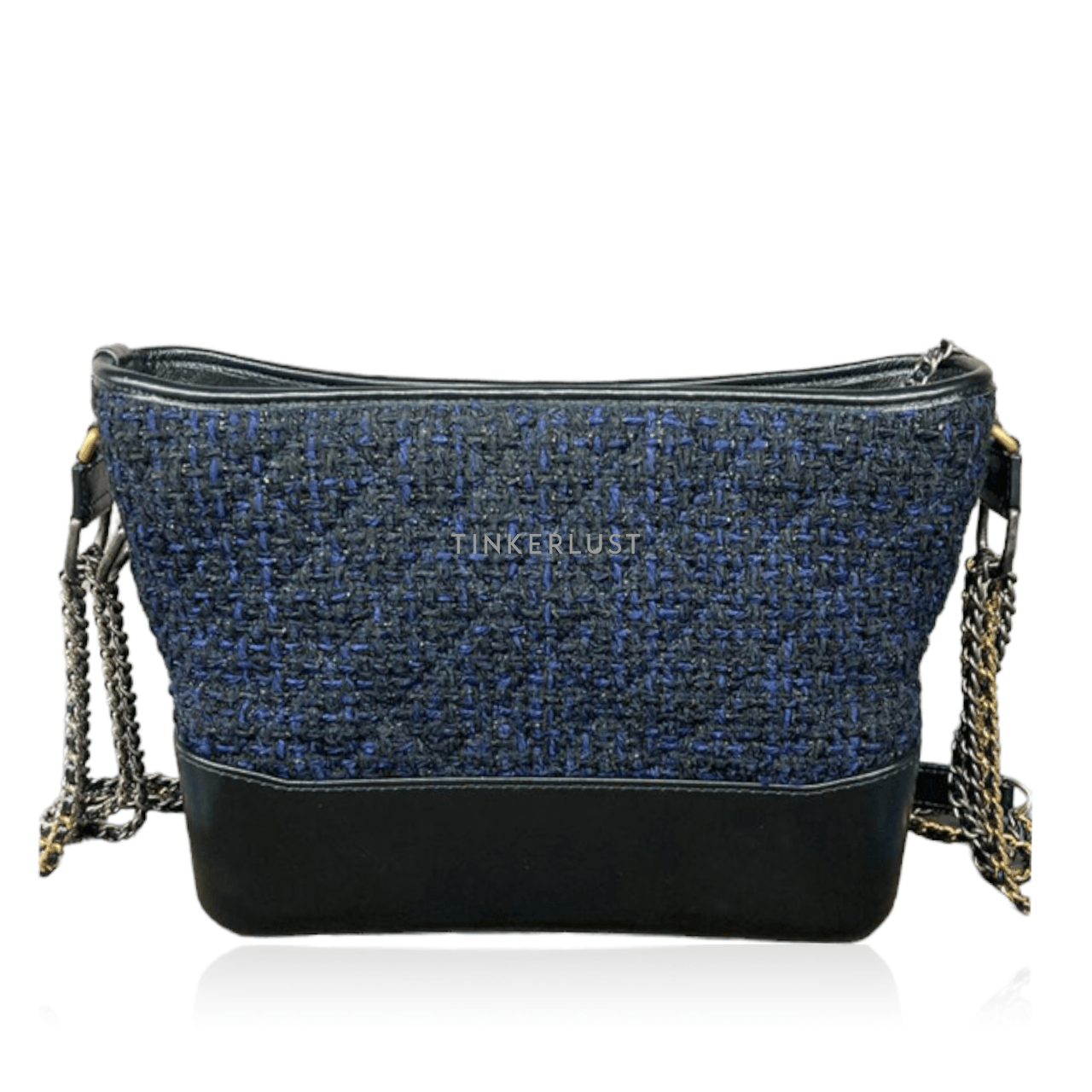 Chanel Gabrielle Hobo Medium Bag Tweed Navy Black