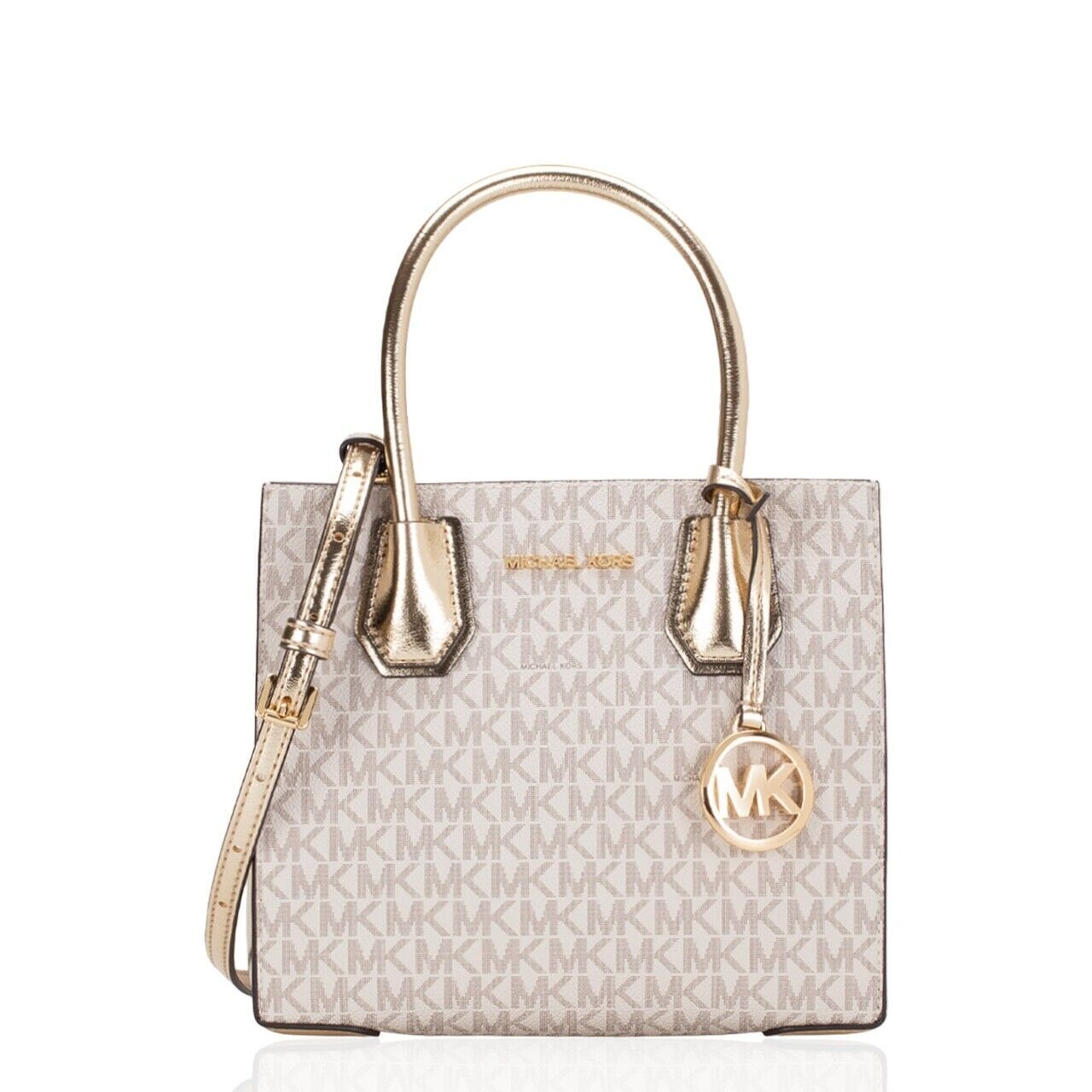 Michael Kors Mercer Signature Medium Messenger Pale Gold Multi