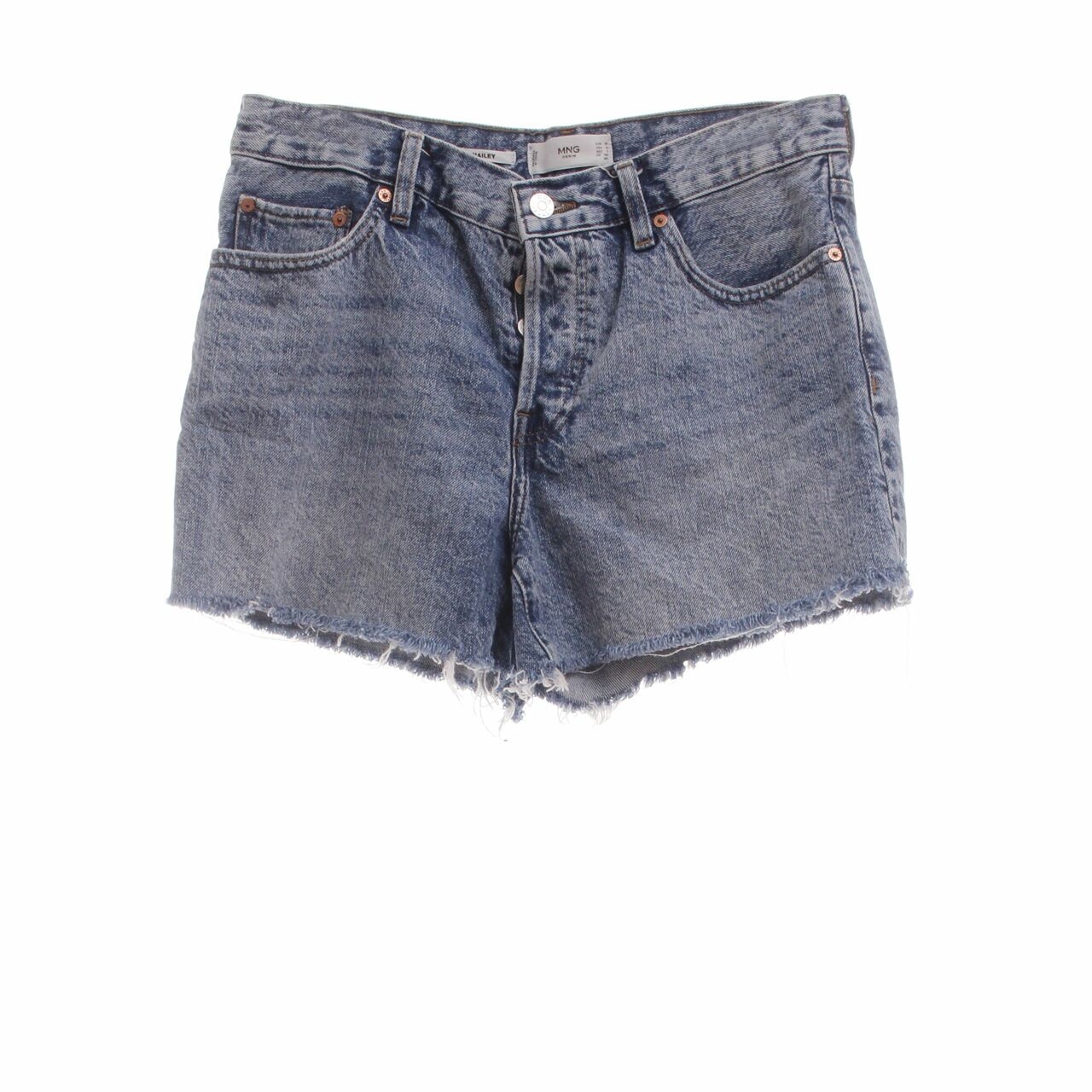 Mango Light Blue Denim Unfinished Short Pants