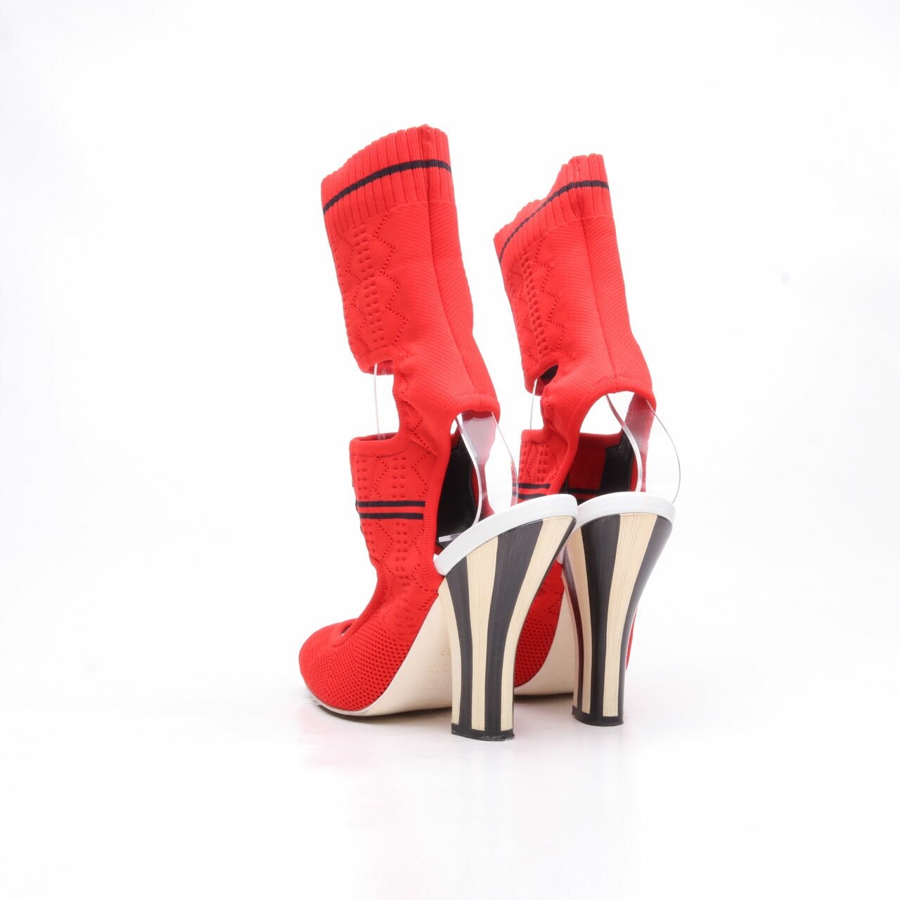 Fendi Red & White Boot Heels