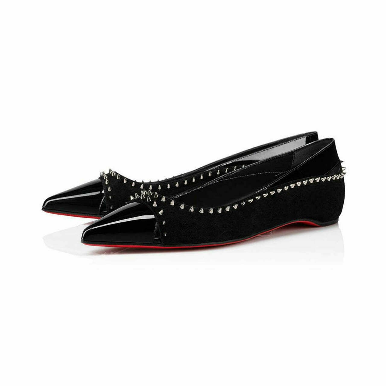 Christian Dior Duvettina Spikes Ballet Flat Black