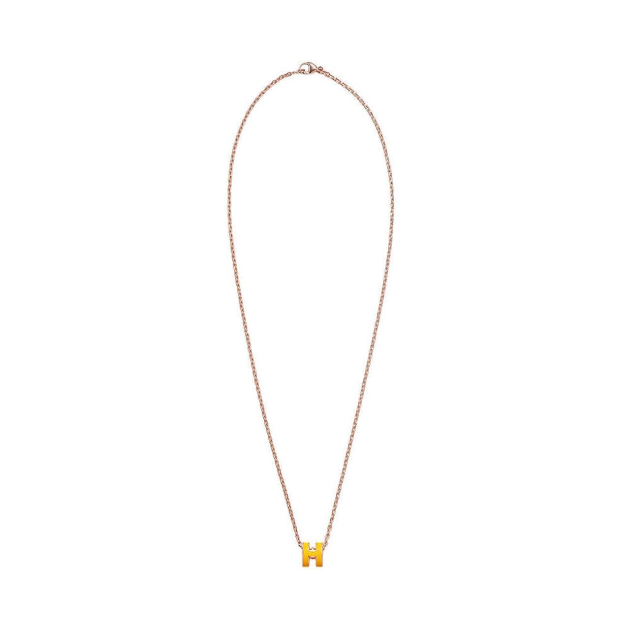 Hermes Mini Pop H Necklace New Jaune De Naples Rghw