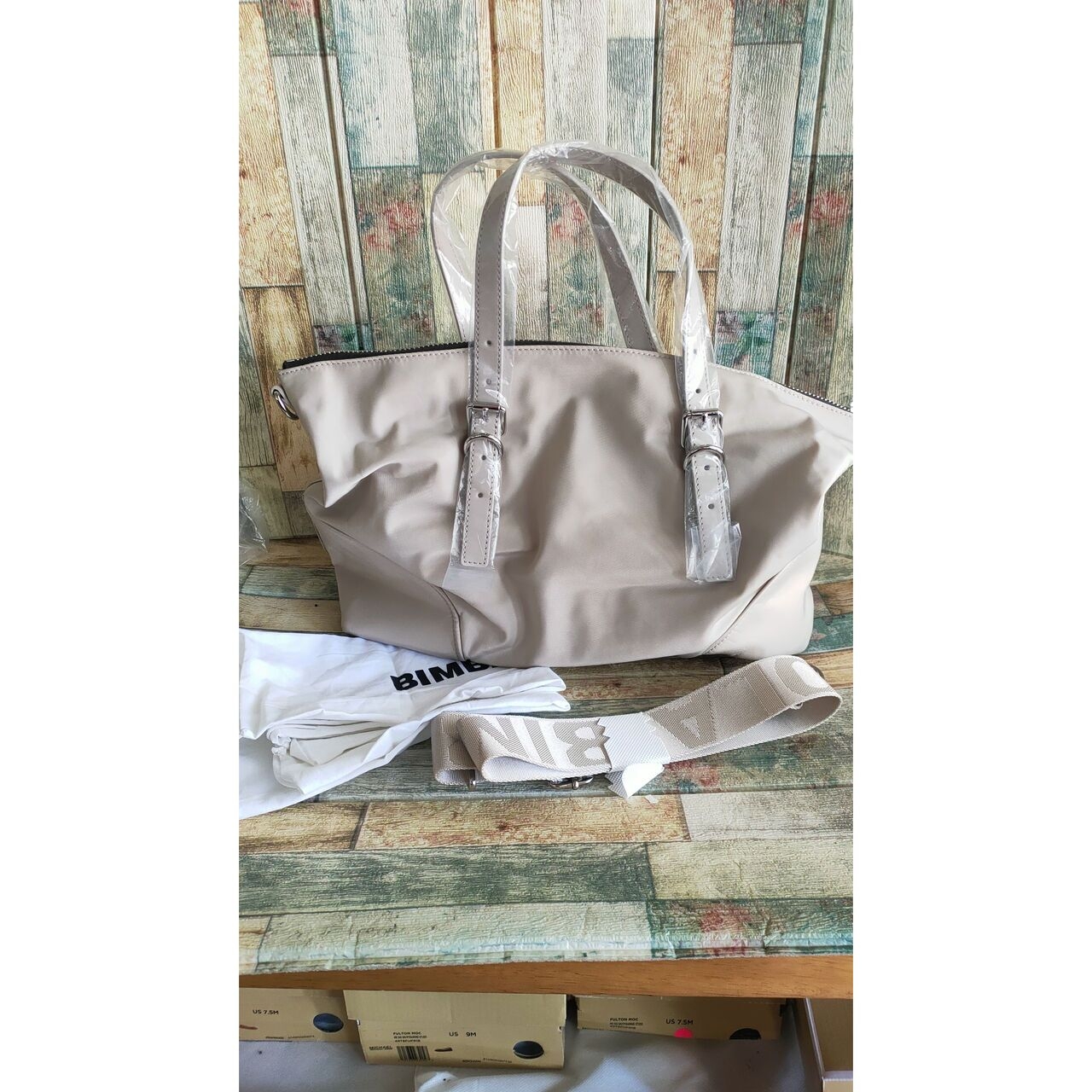 Bimba Y Lola Beige Tote Bag