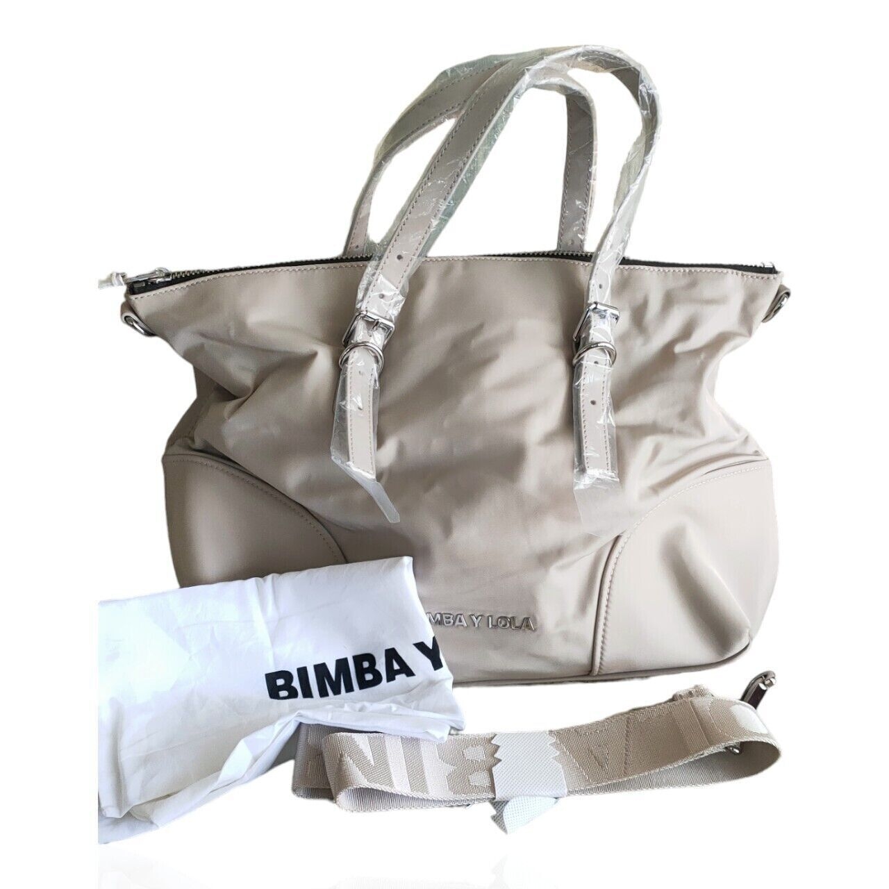 Bimba Y Lola Beige Tote Bag