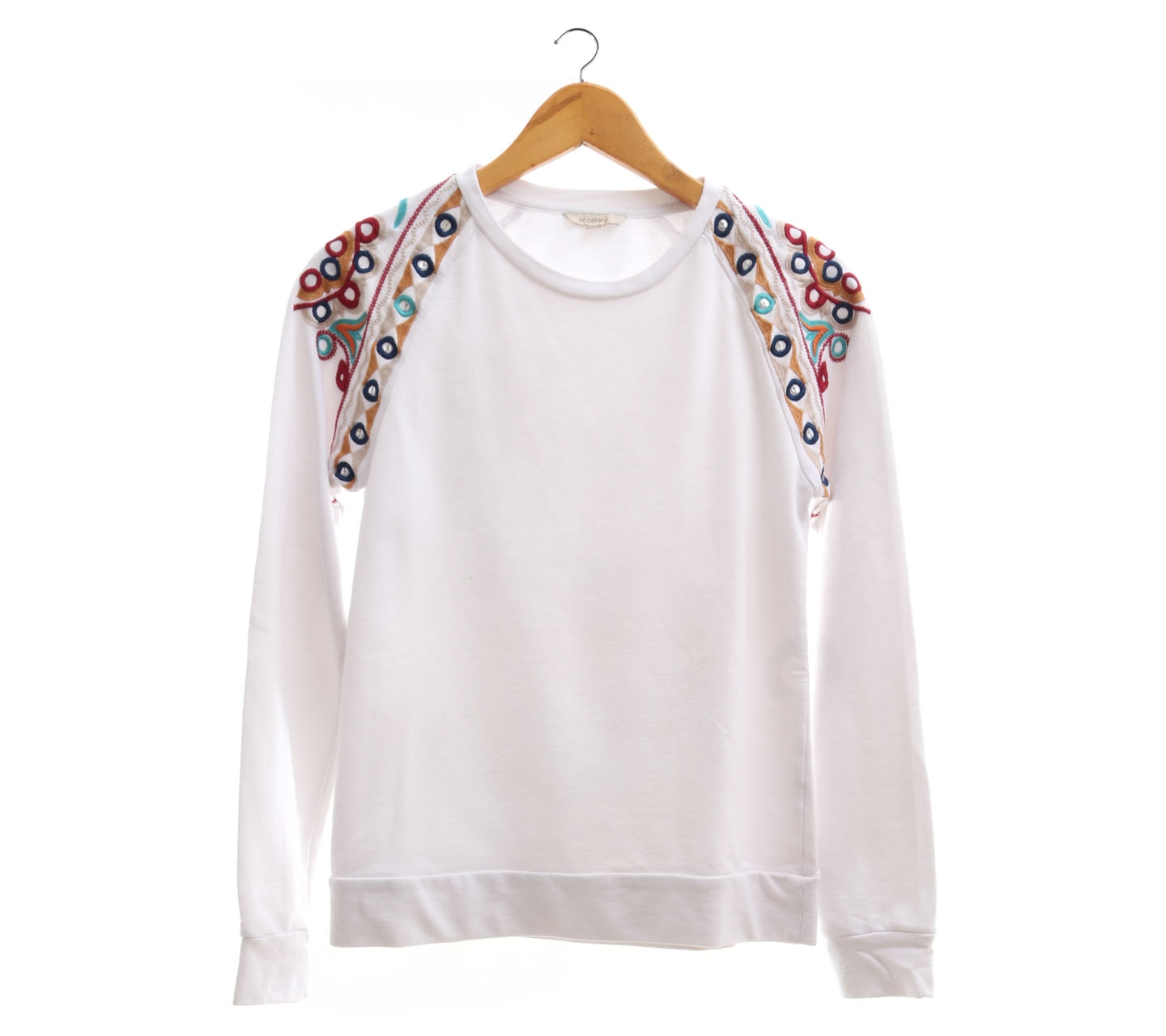 Et Cetera White Embroidery Sweater