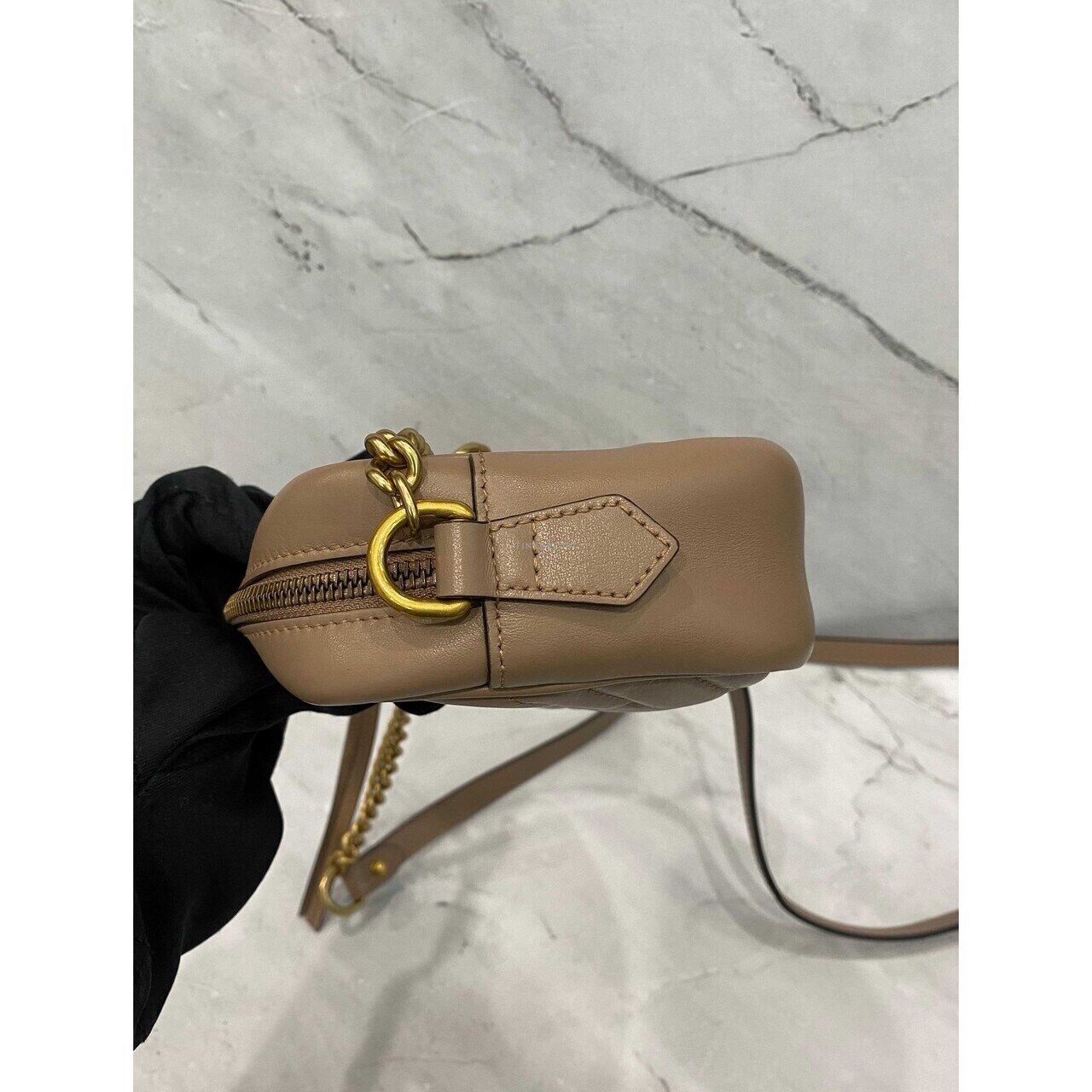 Gucci Marmont Mini Camera Bag Nude GHW Sling Bag