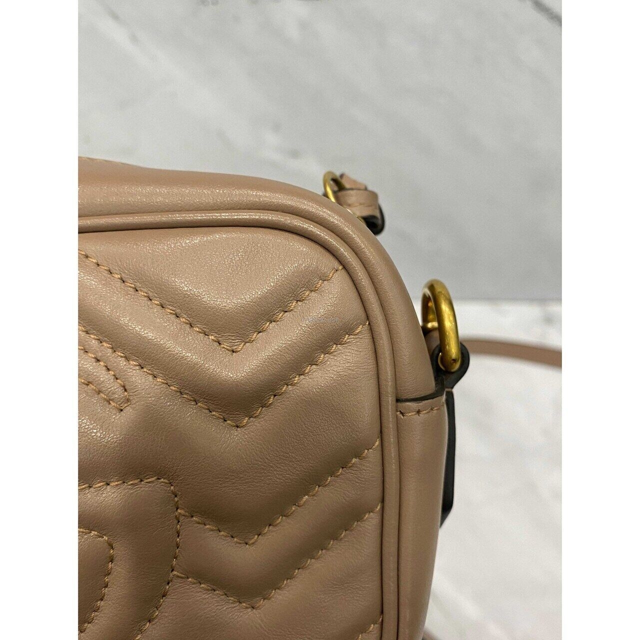 Gucci Marmont Mini Camera Bag Nude GHW Sling Bag