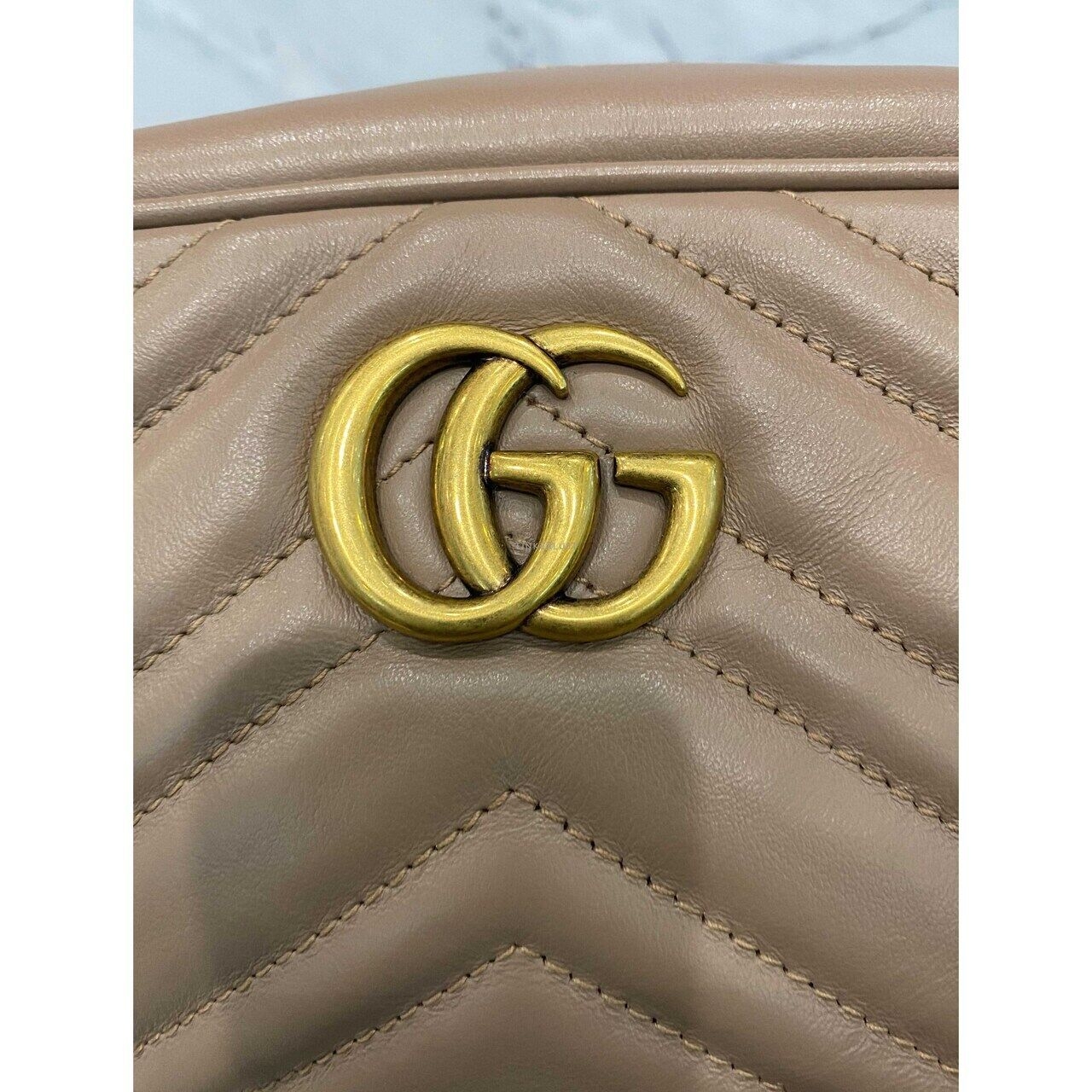 Gucci Marmont Mini Camera Bag Nude GHW Sling Bag