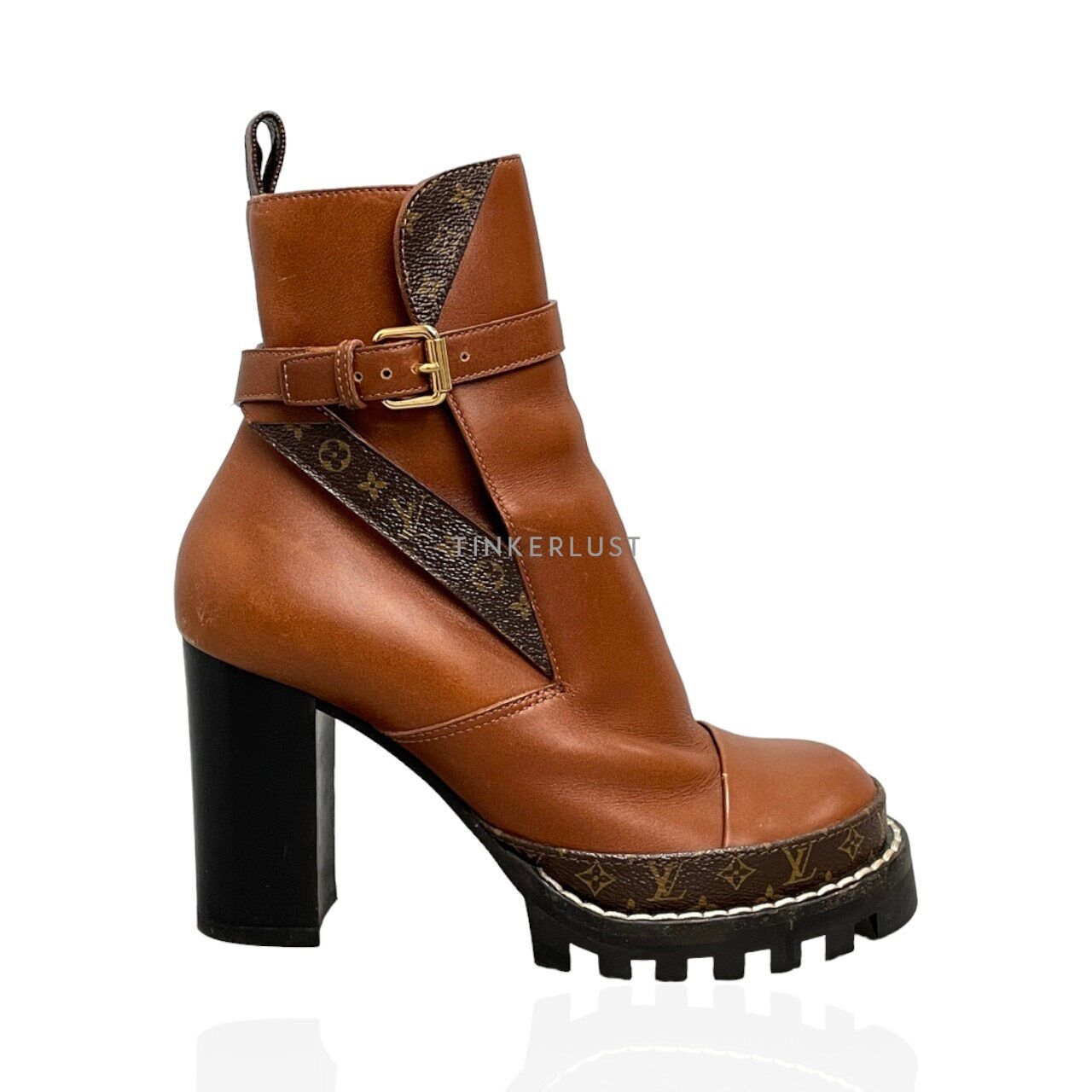 Louis Vuitton Brown Calfskin Monogram Star Trail Ankle Boots 