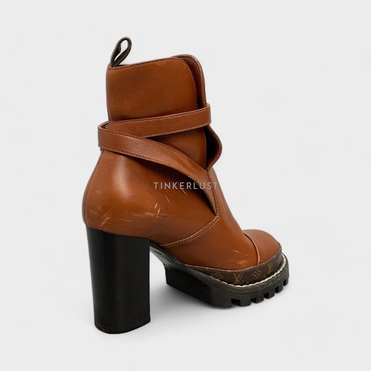 Louis Vuitton Brown Calfskin Monogram Star Trail Ankle Boots 