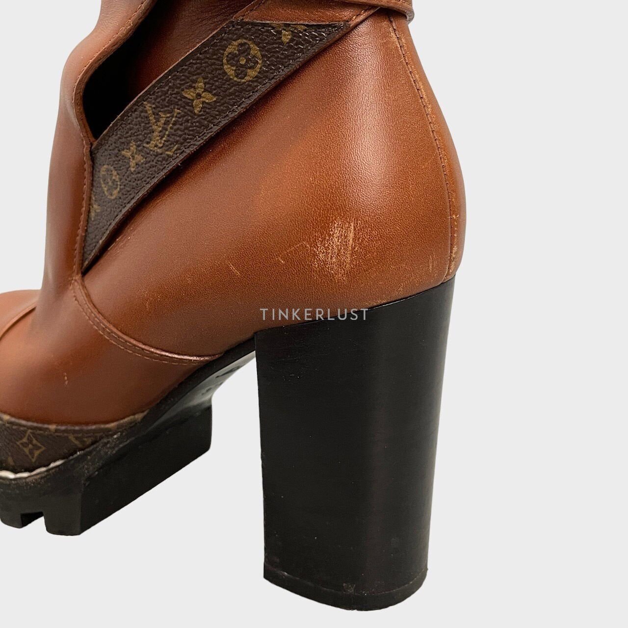 Louis Vuitton Brown Calfskin Monogram Star Trail Ankle Boots 