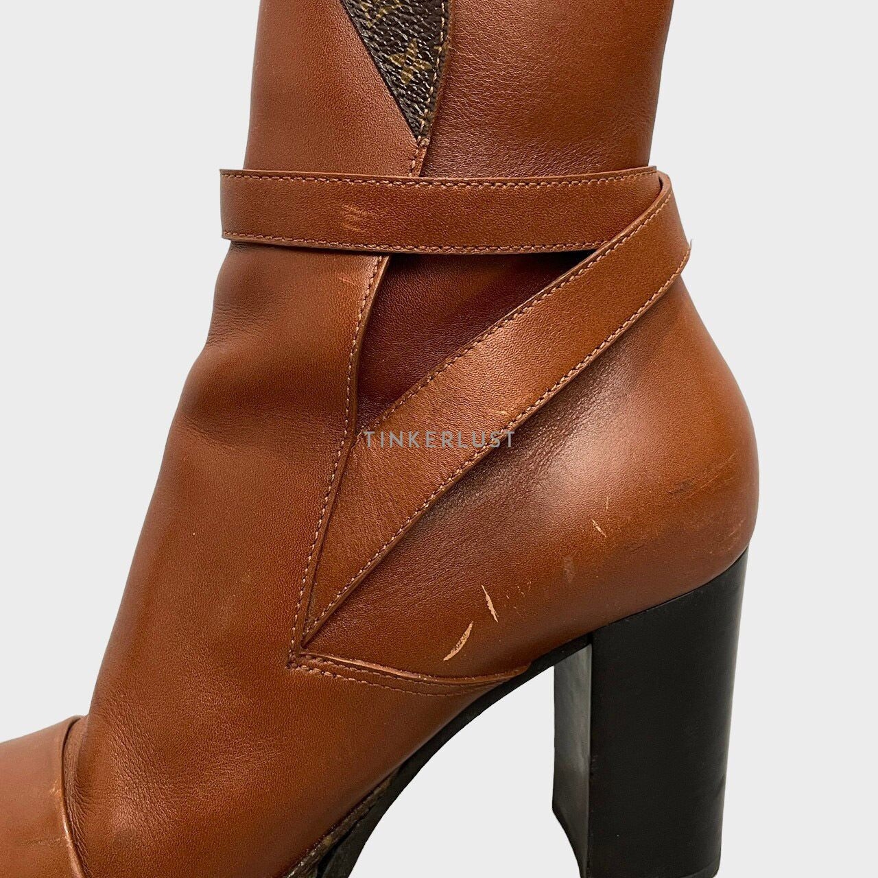 Louis Vuitton Brown Calfskin Monogram Star Trail Ankle Boots 