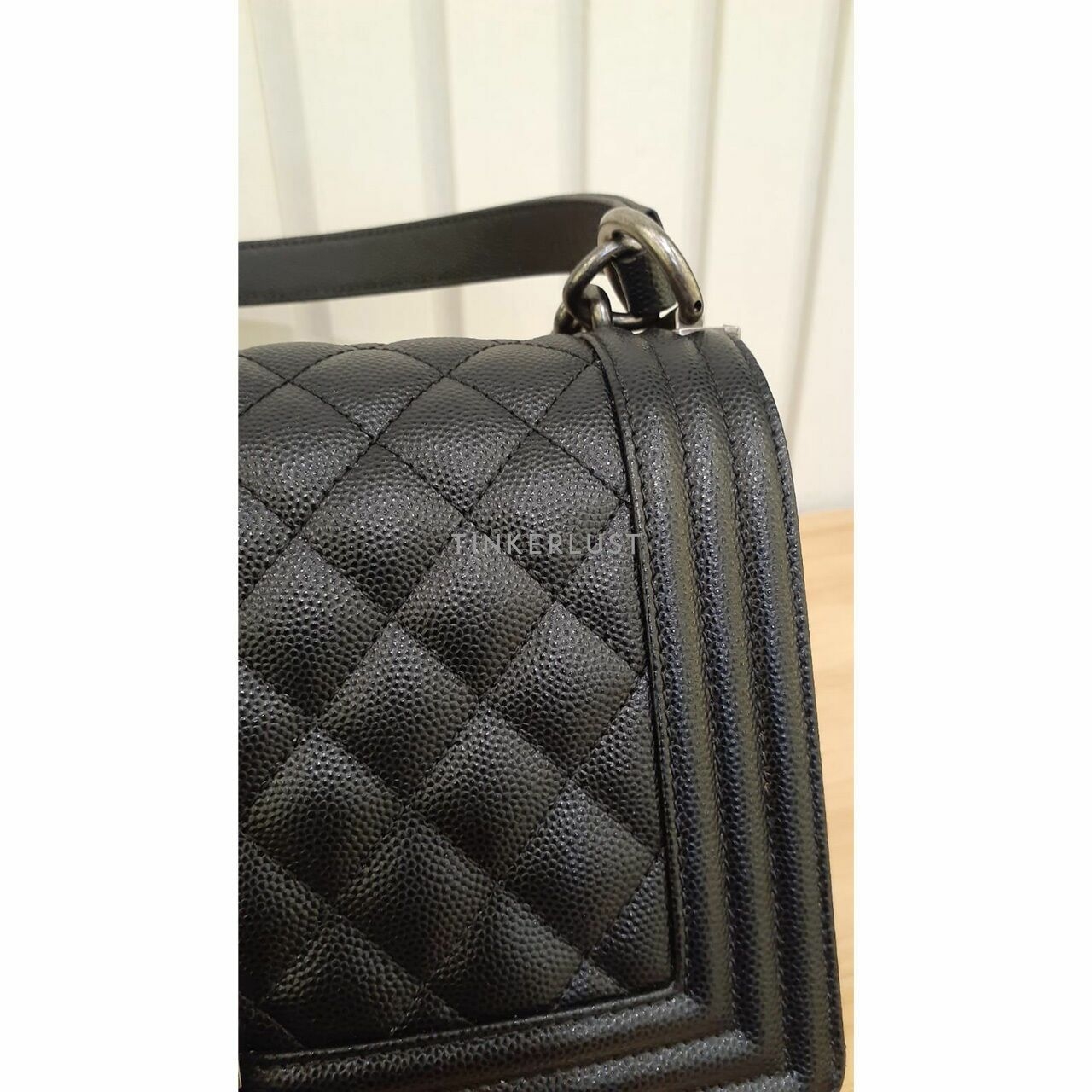 Chanel Boy Medium Caviar Black RHW Chip 2023