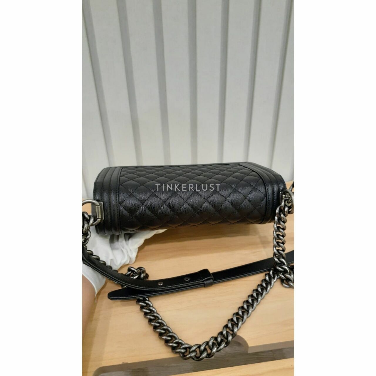 Chanel Boy Medium Caviar Black RHW Chip 2023