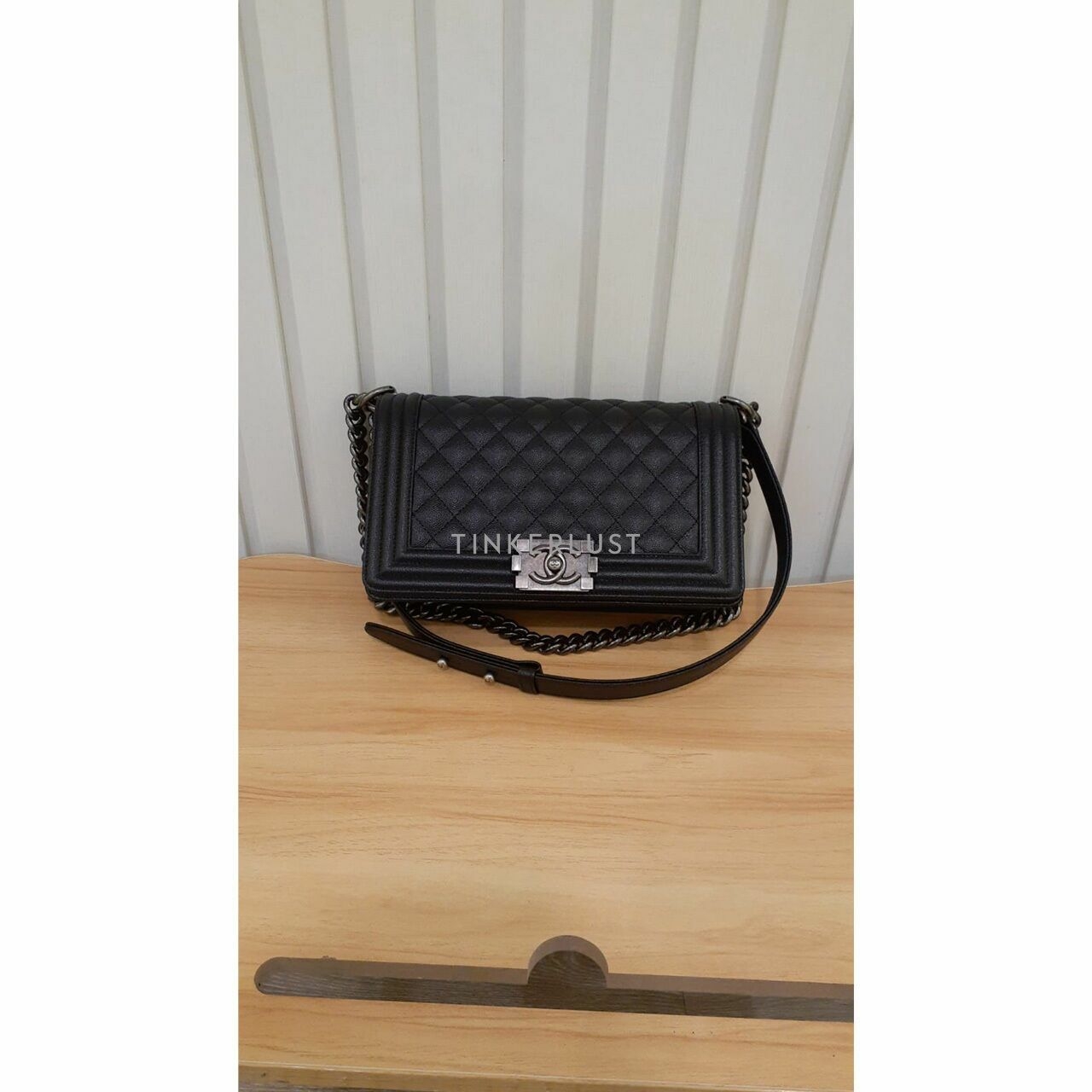 Chanel Boy Medium Caviar Black RHW Chip 2023