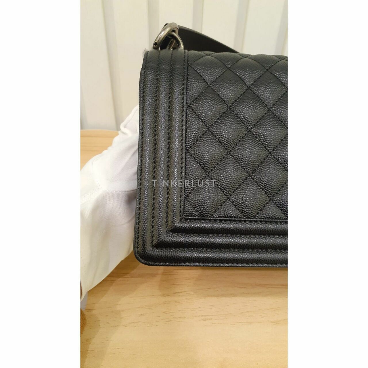 Chanel Boy Medium Caviar Black RHW Chip 2023