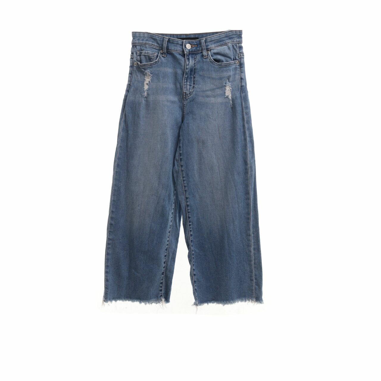 UNIQLO Blue Ripped Denim Cropped Pants