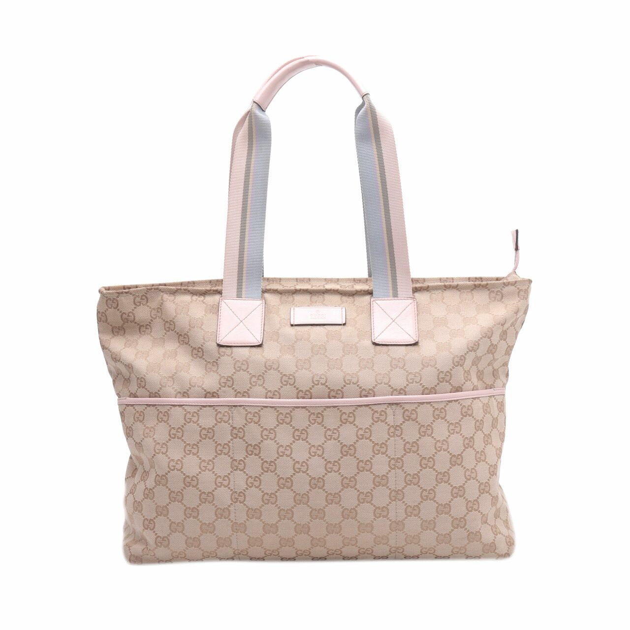 Gucci Diaper Web Strap GG Canvas Large Tote Bag