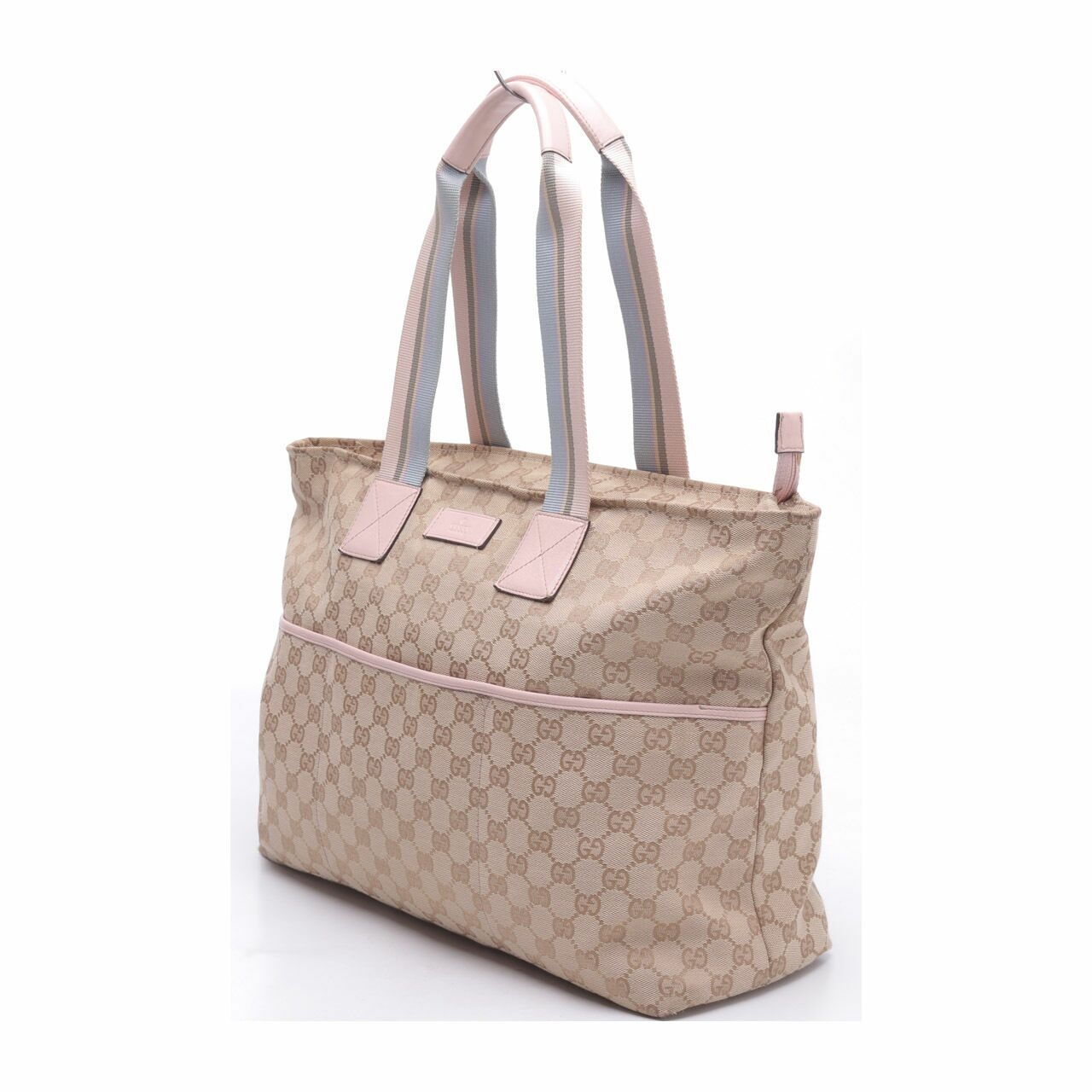 Gucci Diaper Web Strap GG Canvas Large Tote Bag