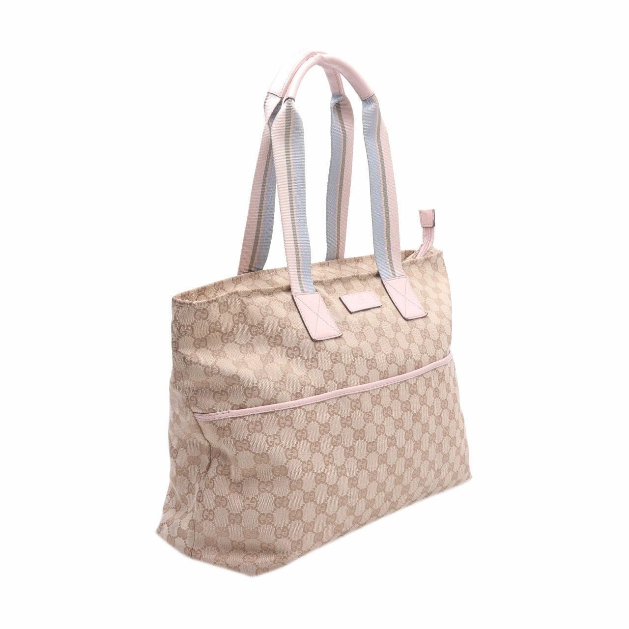 Gucci Diaper Web Strap GG Canvas Large Tote Bag