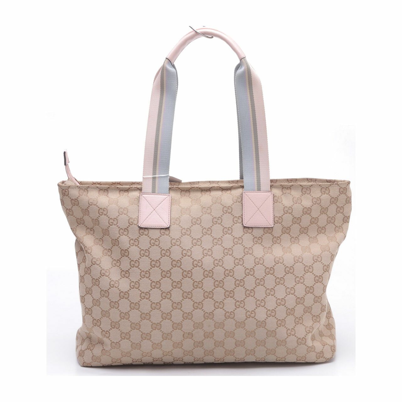 Gucci Diaper Web Strap GG Canvas Large Tote Bag