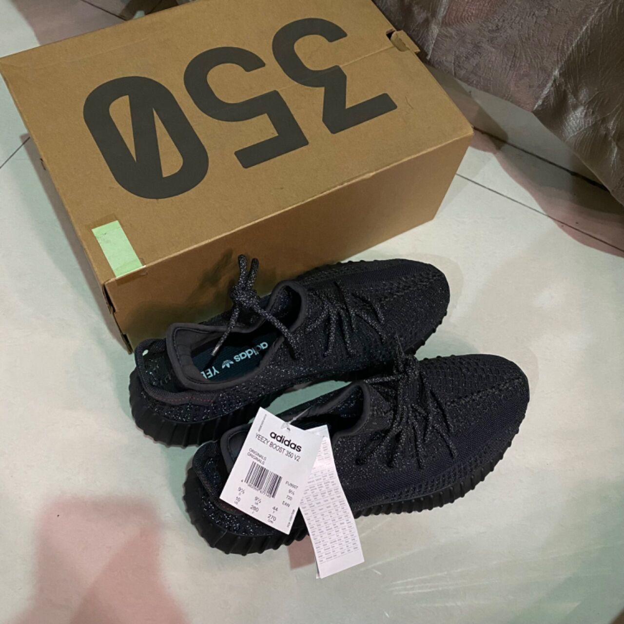 Yeezy Boost 350 V2 Static Black Reflective Sneakers