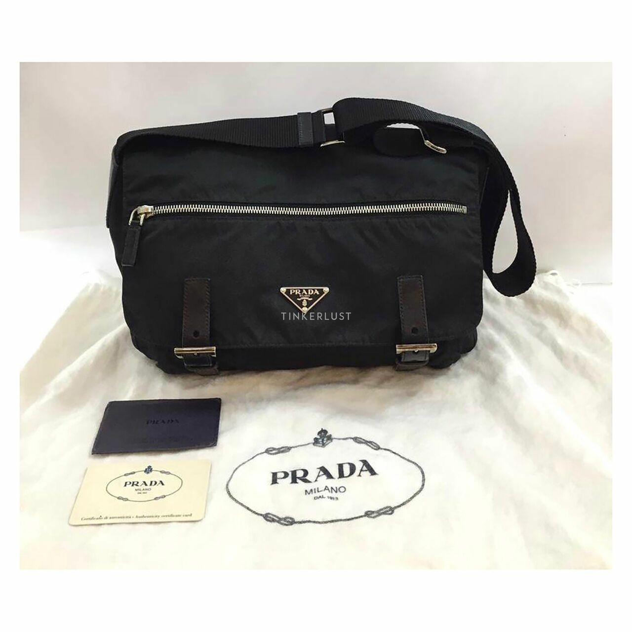 Prada Vela Sport Nero Nylon Messenger Bag 2006 Black Sling Bag