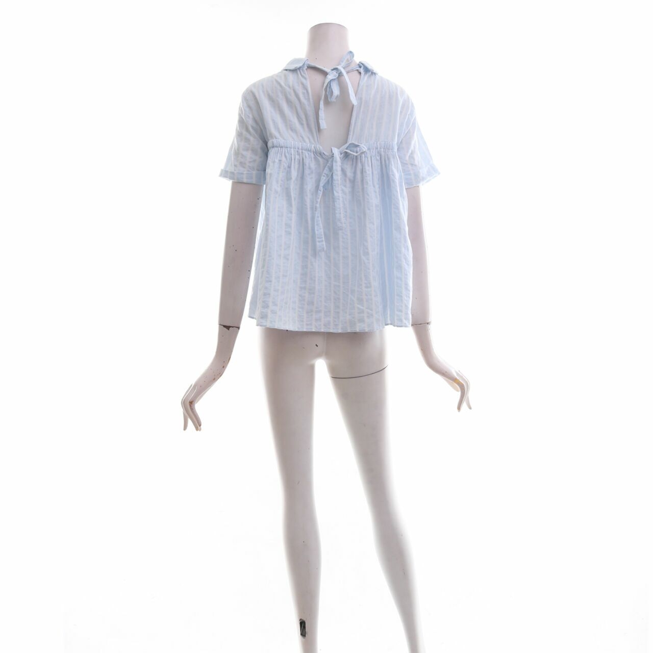 Zara Light Blue Striped Blouse