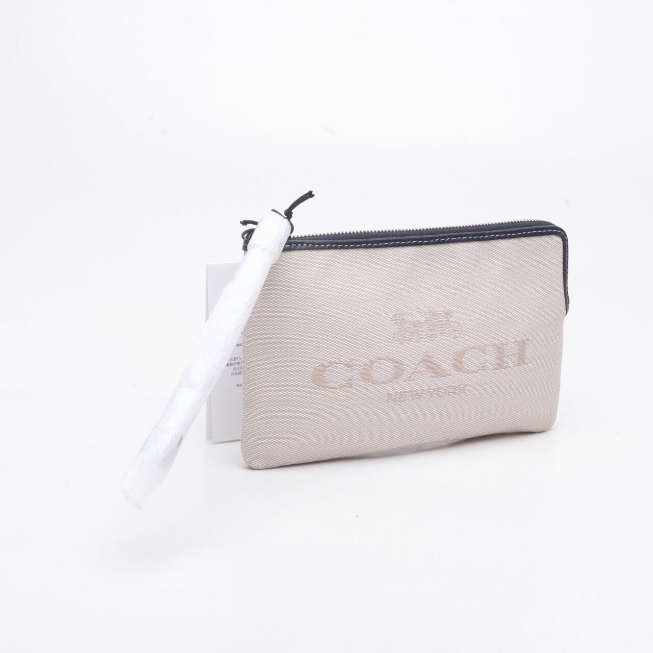 Coach CA734 Embossed Canvas Wristlet Natural Multi Wallet