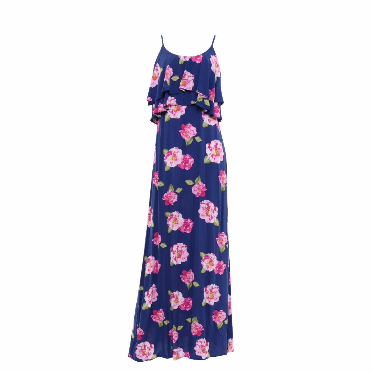 Forever 21 Dark Blue Floral Long Dress