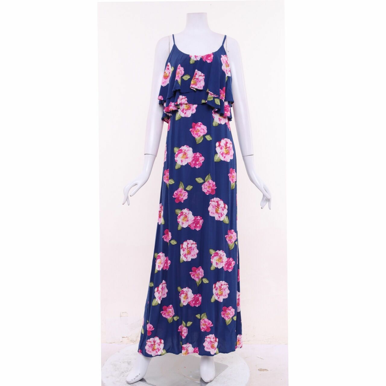 Forever 21 Dark Blue Floral Long Dress