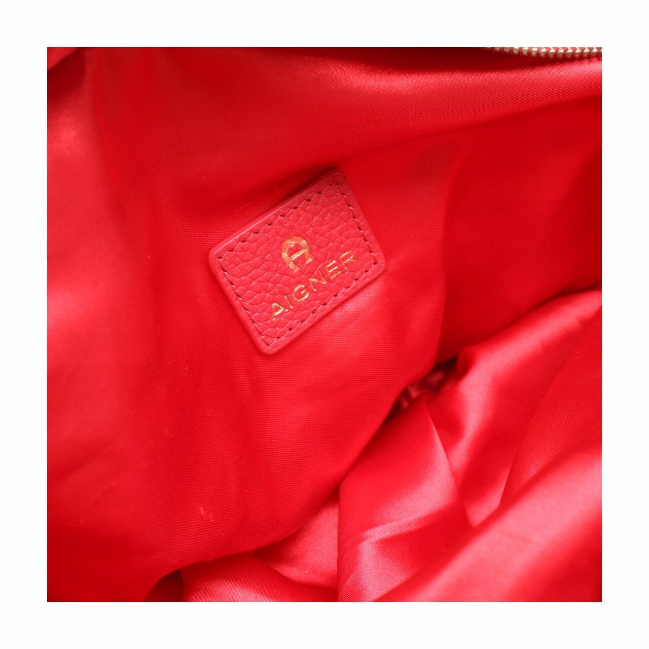 Aigner Red Satchel Bag