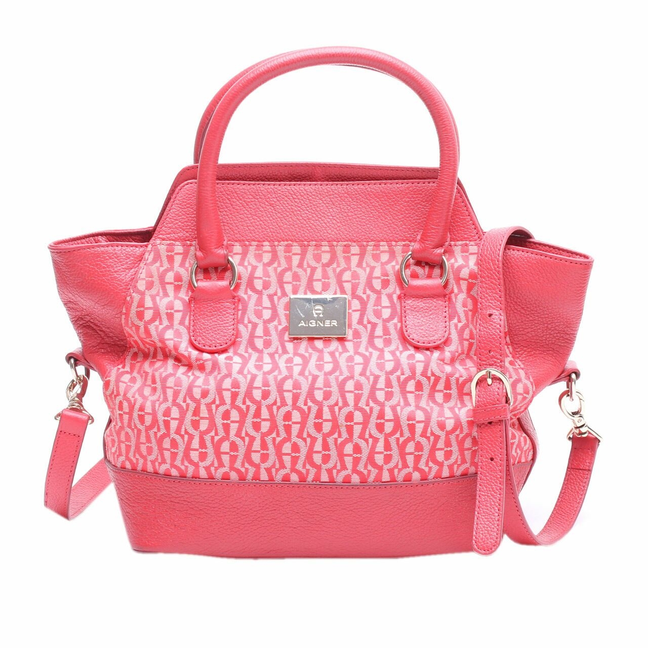 Aigner Red Satchel Bag