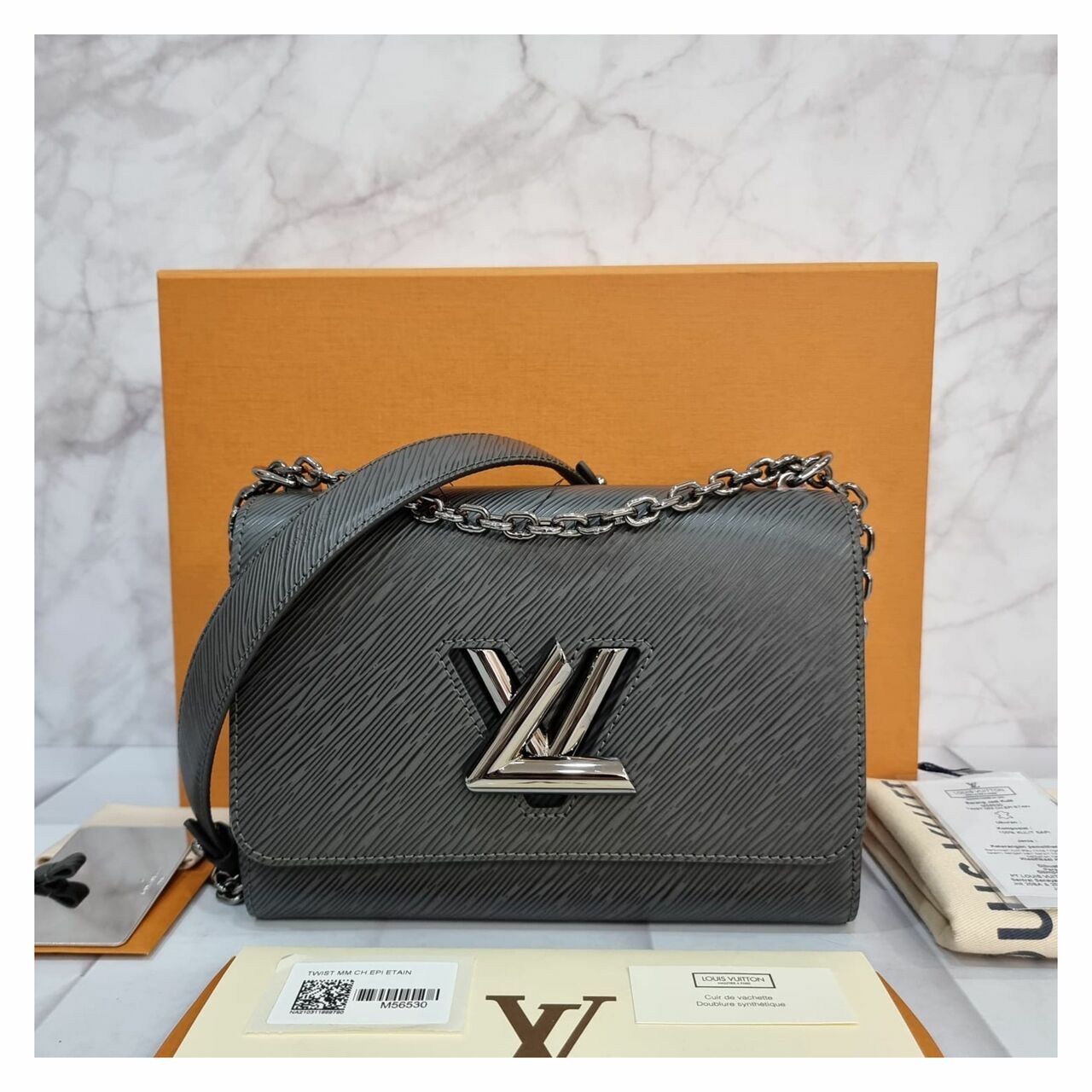 Louis Vuitton Twist MM Epi Leather Etain 2021 Shoulder Bag