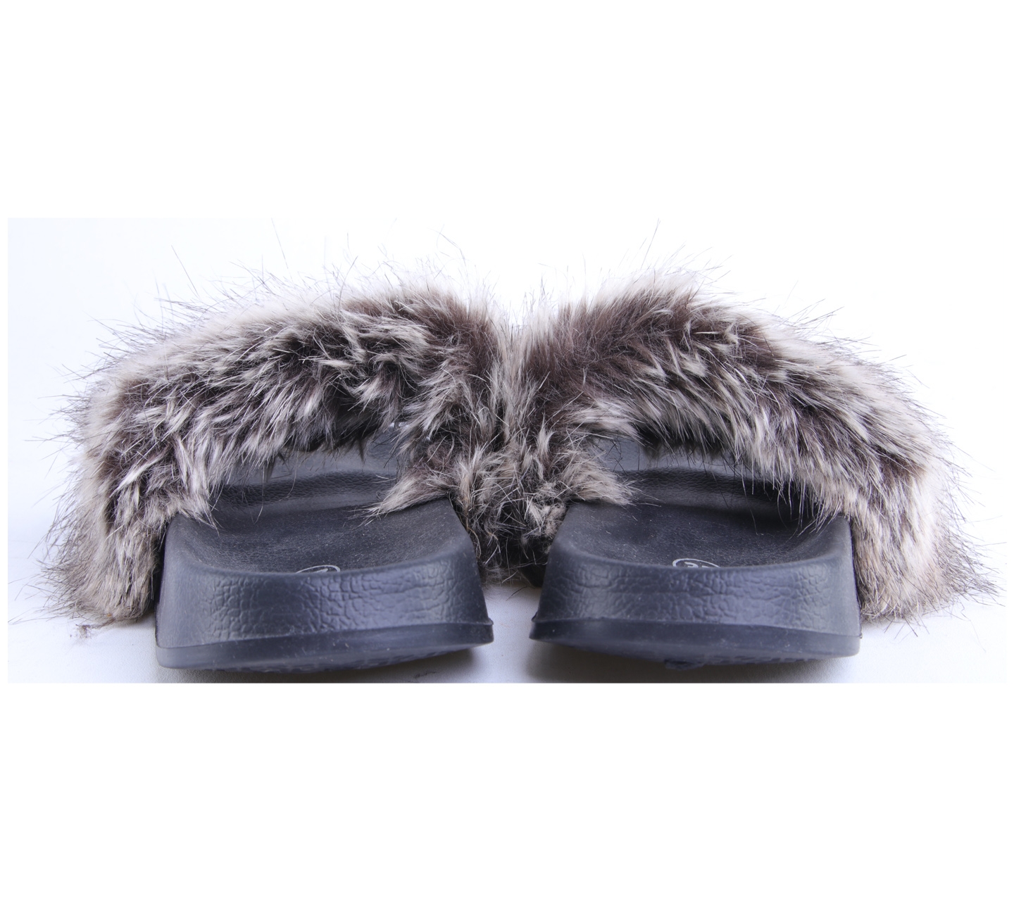 Rubi Black Fur Sandals