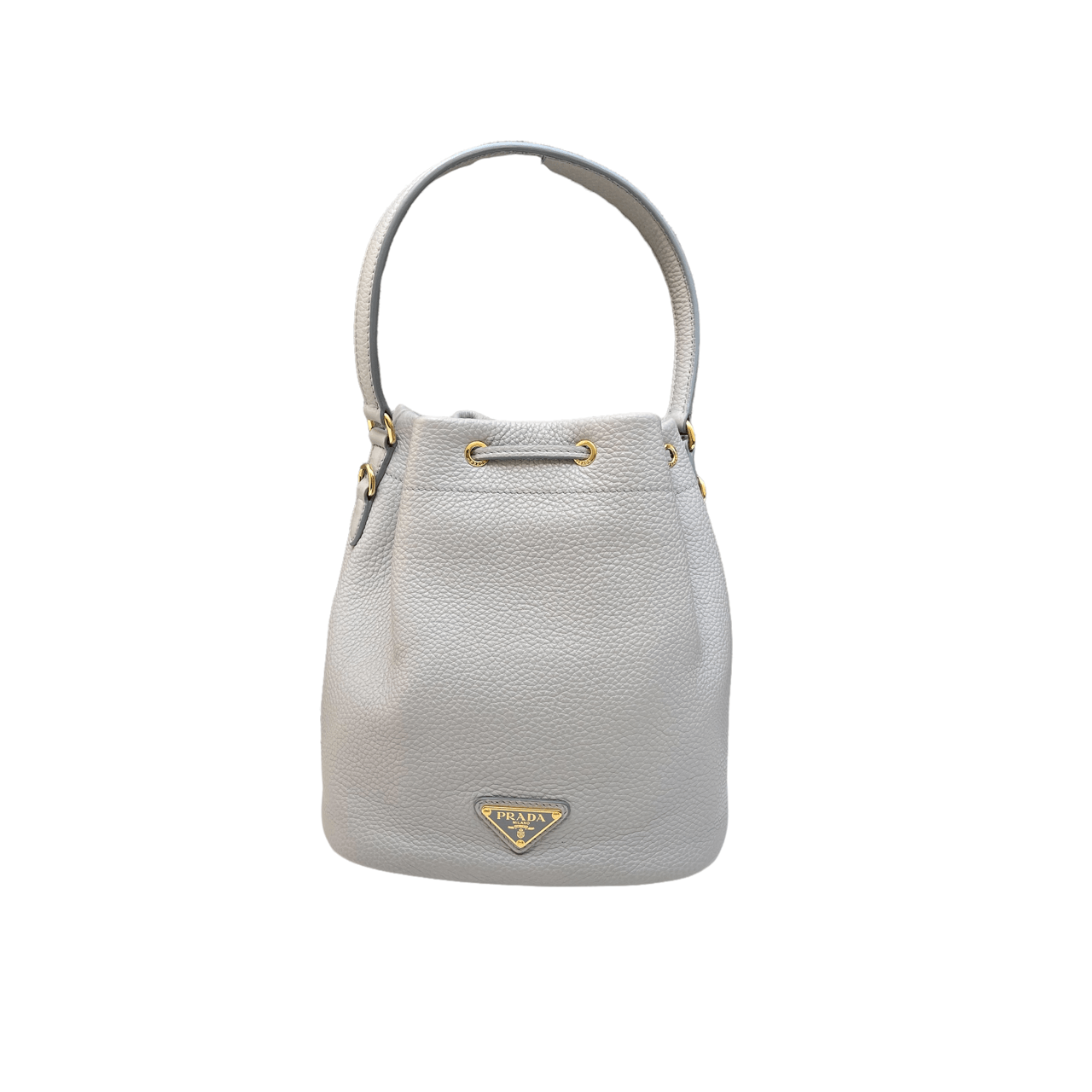 Prada Bucket Bag Vit Daino