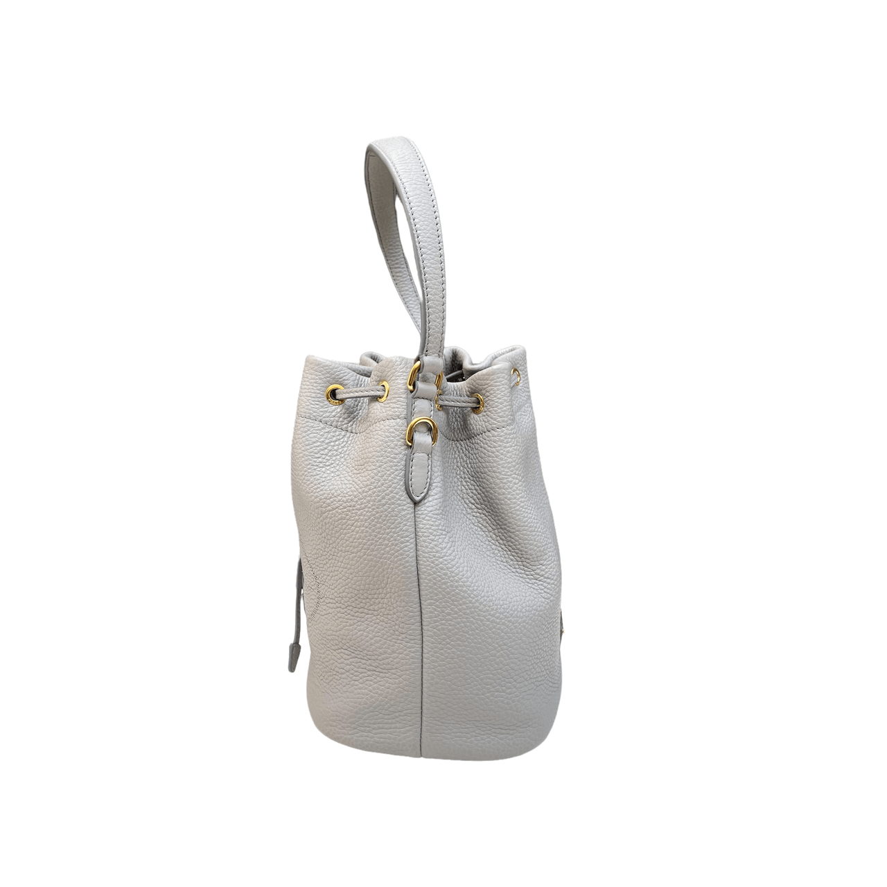 Prada Bucket Bag Vit Daino