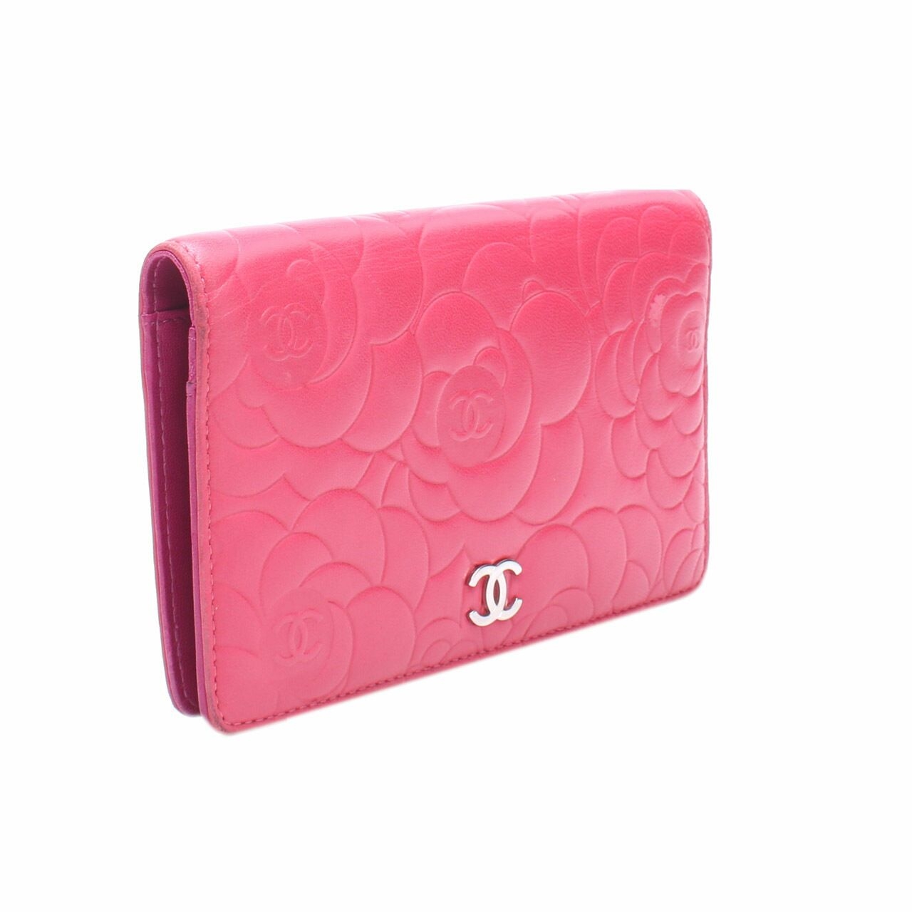 Chanel Camellia Magenta Quilted Wallet