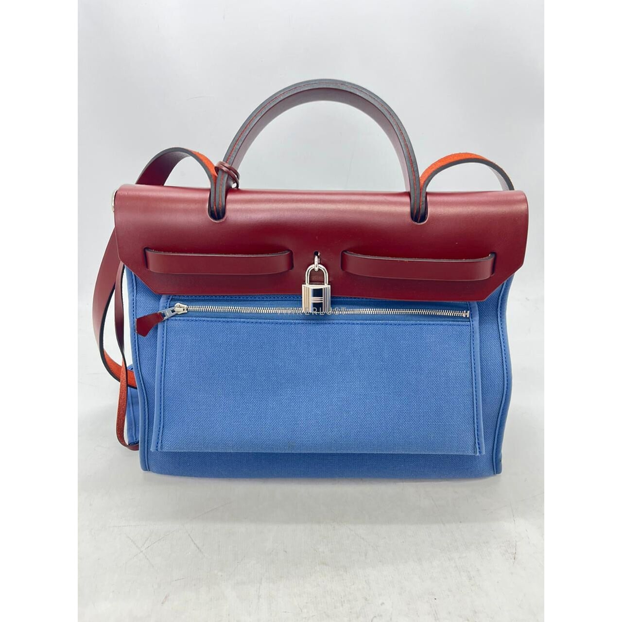 Hermes Herbag 31 Blue PHW #X Satchel Bag